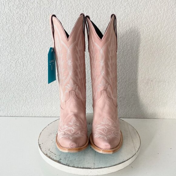Lane LEXINGTON Womens Pink Cowboy Boots 9 Western Cowgirl Mid Calf Pointed Toe - Picture 5 of 11